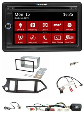 Blaupunkt Bluetooth DAB 2DIN USB DVD Lenkrad Autoradio für Kia Picanto ab 11 AUX