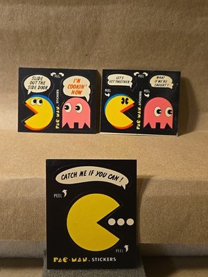 PAC-MAN 1980 Fleer Midway Stickers 6, 47, 53  Excellent Catch Me! Plus