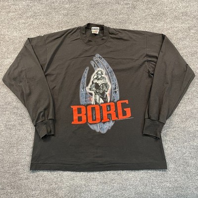 Vintage 1996 Borg Star-Trek Next-Generation Shirt XL 23x28 Black Long Sleeve
