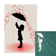 Heart Rains Umbrella Girl Metal Cutting Dies Decoration Scrapbooking Paper Craft