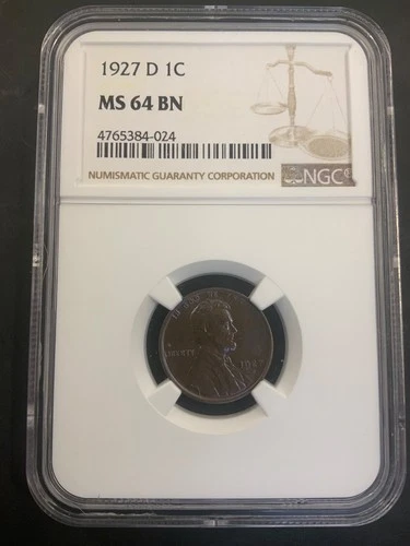 1927 d lincoln cent ngc ms64 bn