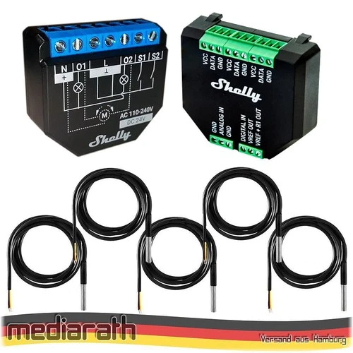 Shelly Plus 2PM 16A WiFi Power Metering opt. Plus Addon & DS18B20 & Tasmota 15