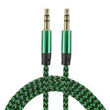 4Pcs Aux Cables 3.5mm Male to Male Nylon Braided 3Ft Auxiliary Cord Green