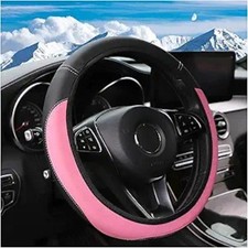 Leather Elastic Steering Wheel Cover For 14.5-15 Inch Wheels Anti Color Pink Leather Elastic Steering Wheel Cover For 14.5-15 Inch Wheels Anti Color Pink