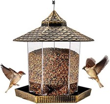 Wild Bird Feeder Hanging For Garden Yard Outside Decoration,Hexagon Shaped