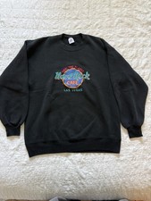 Vintage 90s Hard Rock Cafe Las Vegas Mens XL Embroidered Crewneck Sweatshirt USA