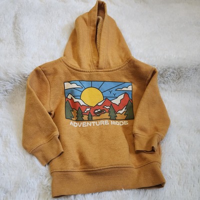 Jumping Beans Adventure Mode Mustard Yellow Softest Fleece Pullover Hoodie 12M