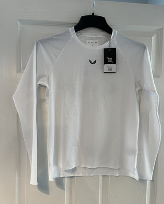 Castore Unisex Training Langarmshirt weiß Größe Small neu mit Etikett