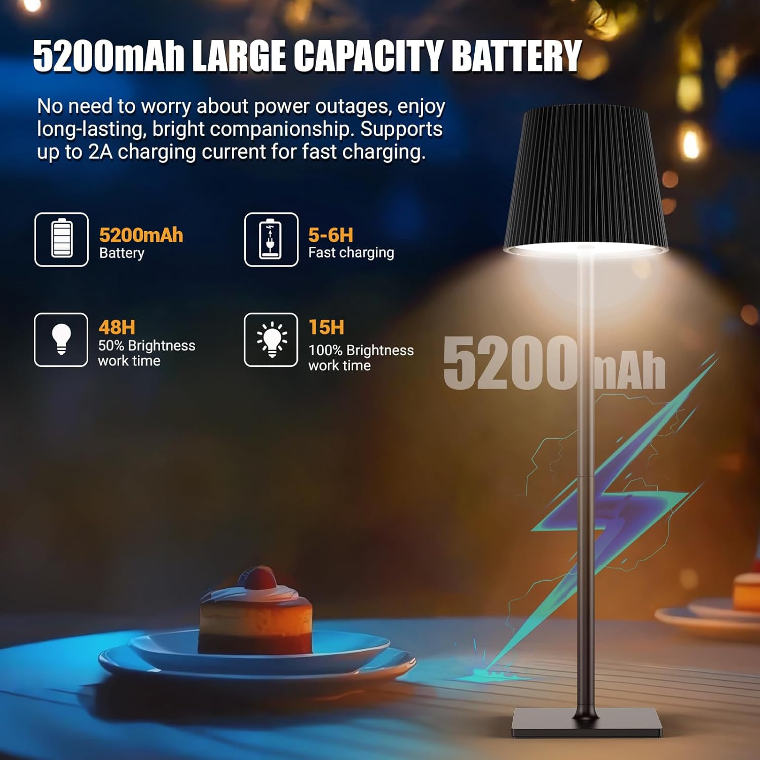 Lampada LED Tavolo Wireless: USB Ricaricabile Professionale - 4