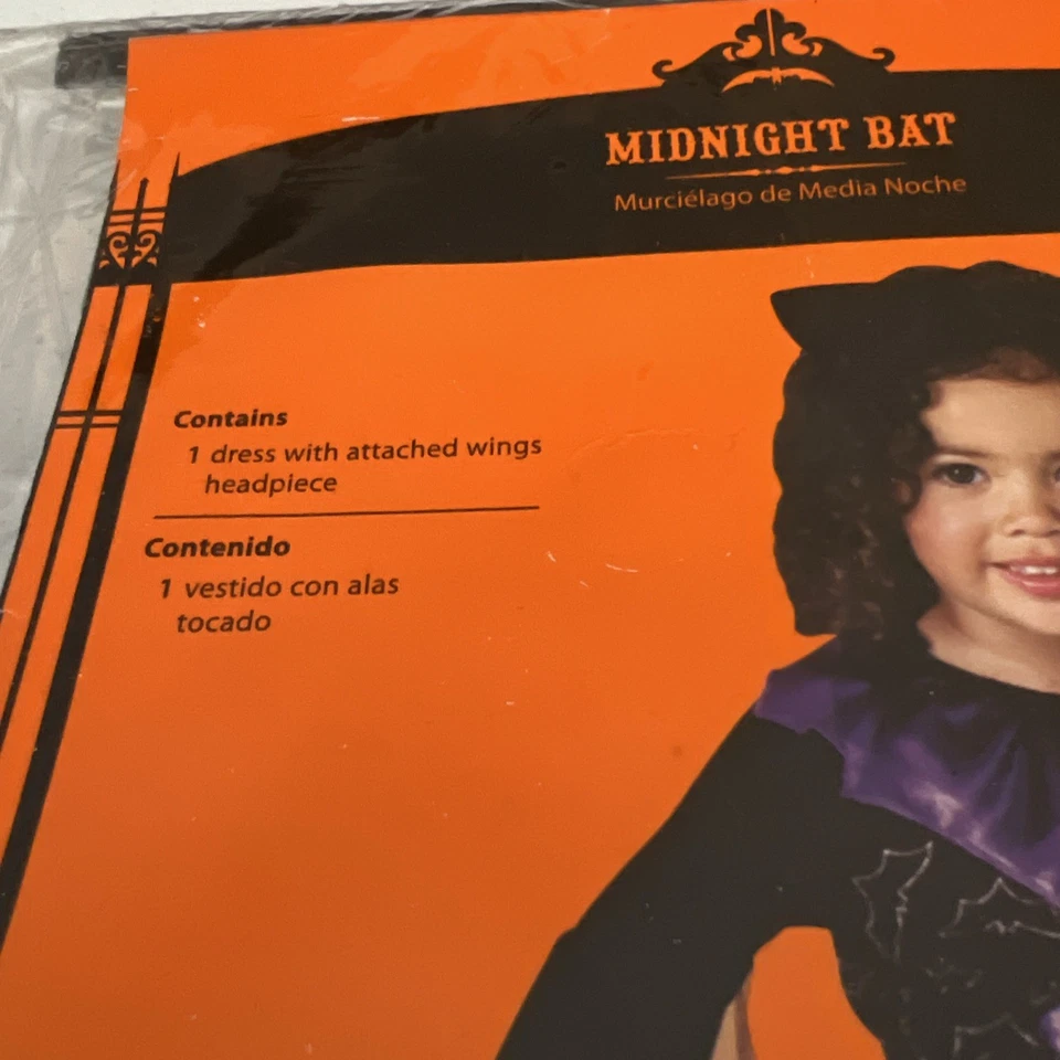 Infantil Niñas Talla 12-18 Mo* BATE MEDIANOCHE *Vestido con alas y tocado adjuntos Foto 3 de 3