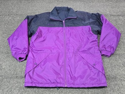 Vintage Columbia Jacket Womens Small Purple Colorblock Reversible Puffer 90s