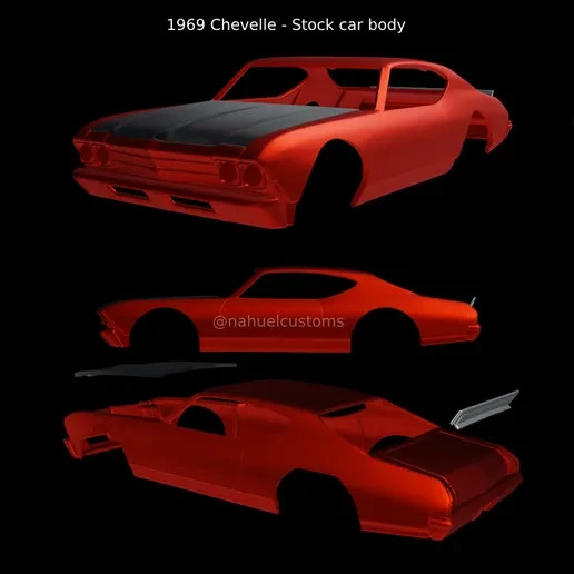 3D Printed 1969 Chevelle Stock Car Body 1/25 Scale