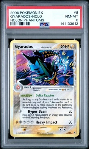 2006 POKEMON EX HOLON PHANTOMS #8 GYARADOS-HOLO PSA 8