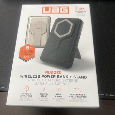 UAG 10000mAh Power Bank 20W 2-Port USB-C USB Magnetic w/Kickstand Black/Titanium