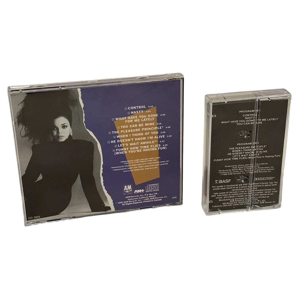 •JANET JACKSON - CONTROL• ~1986 OG CANADIAN PRESSINGS~ (CD & CASSETTE TAPE) - Image 3 of 4