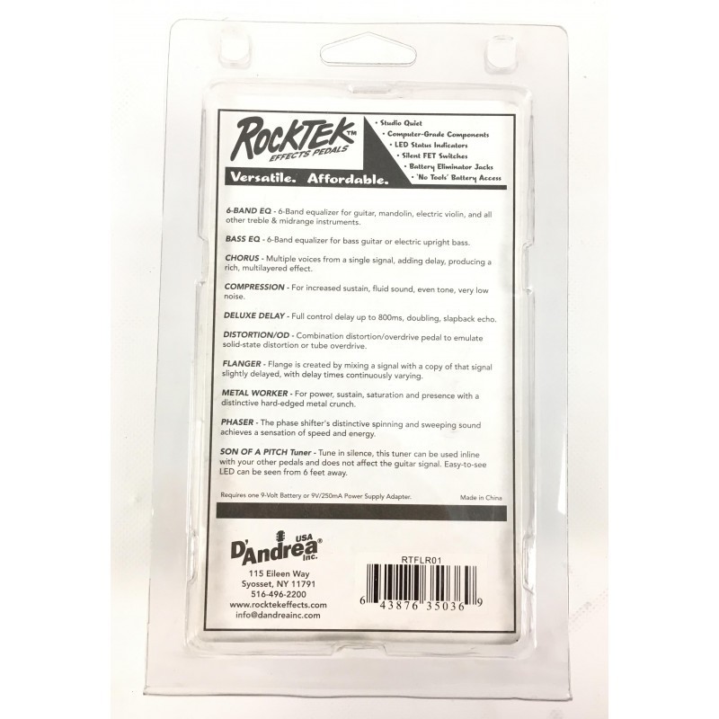 ROCKTEK FLR-01 FLANGER Guitar Effects Pedal NEW OLD STOCK 1990's Vintage