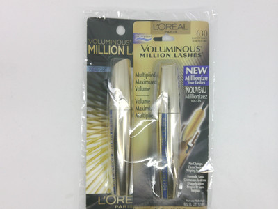 L'Oreal Paris Voluminous Million Lashes Waterproof Mascara Blackest Black 2 PACK