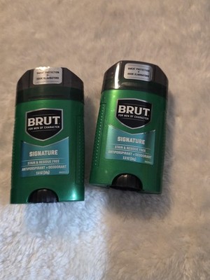BRUT SIGNATURE Deodorant Anti Perspirant Solid Stick Oval LOT OF 2 Exp. 9/2027