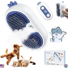3-in-1 Cat Steam Brush - Grooming Tool for Shedding & Care, Anti-Static Comb
