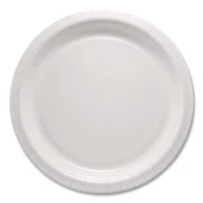 Compostable Paper Dinnerware, ProPlanet Seal, Plate, 10" dia, White, 500/Carton