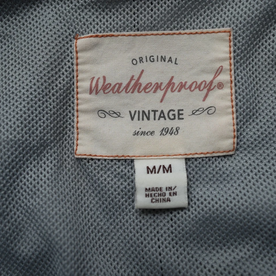 Weatherproof Jacket Men Hoodie Full Zip Rain Black Brown Poly Hooded Medium - Image 3 of 4