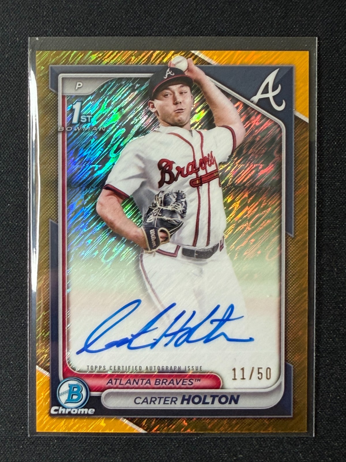 2024 Bowman Chrome 1st Carter Holton Gold Shimmer Auto /50