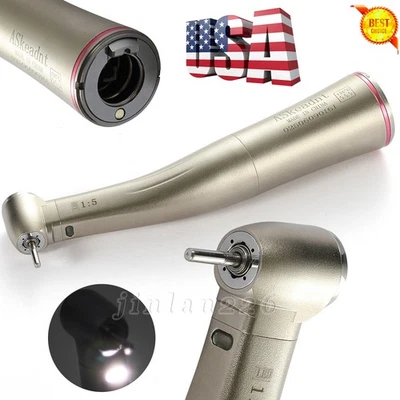 ASKEADNT Dental 1:5 Increasing Handpiece Contra Angle LED Fit KAVO NSK Electric Motor USA
