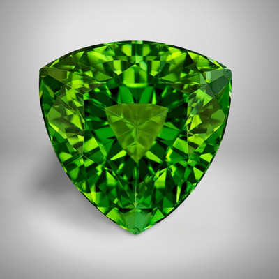 Green Tourmaline Trillion Cut Gemstone 1.20 Cts - 8 mm VVS Precious Jewelry Gem