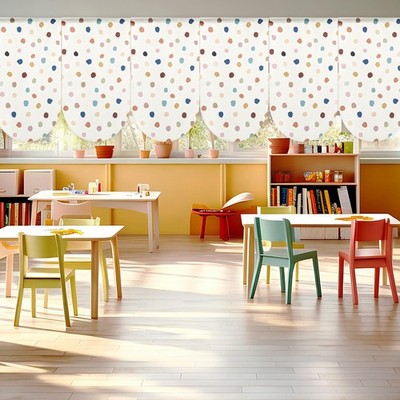 6 Pcs Boho Classroom Curtains Boho Dots Back to Classroom Curtains Decoration...