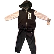 Nike Boys Dry Fit Therma Zip Hoodie  Sweatpants 2 Piece Set 18M Black - NEW