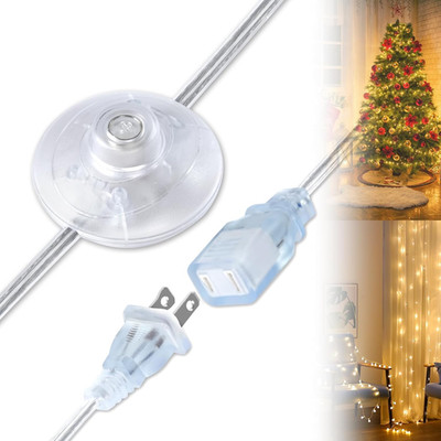 On/Off Foot Pedal Switch Extension Cord 6FT with UL-Certified Single Outlet Plug