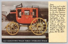 Wells Fargo Overland Stagecoach Hangtown California Carson City NV Postcard
