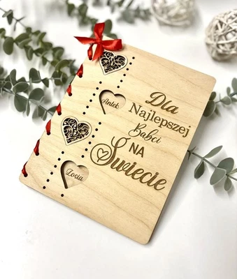 J&R CRAFTING Dzień Babci i Dziadka .Kartka z Grawerowanymi Życzeniami .Grandparents Day