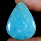 27.00Cts100%Natural Sky Blue Hemimorphite Pear Cabochon Loose Gemstone