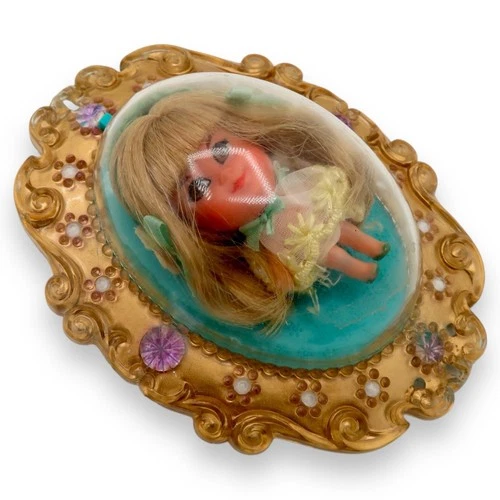 Mattel | 1967 | #3537 Lou Locket | Liddle Kiddles Lucky Locket Doll w Gold Case