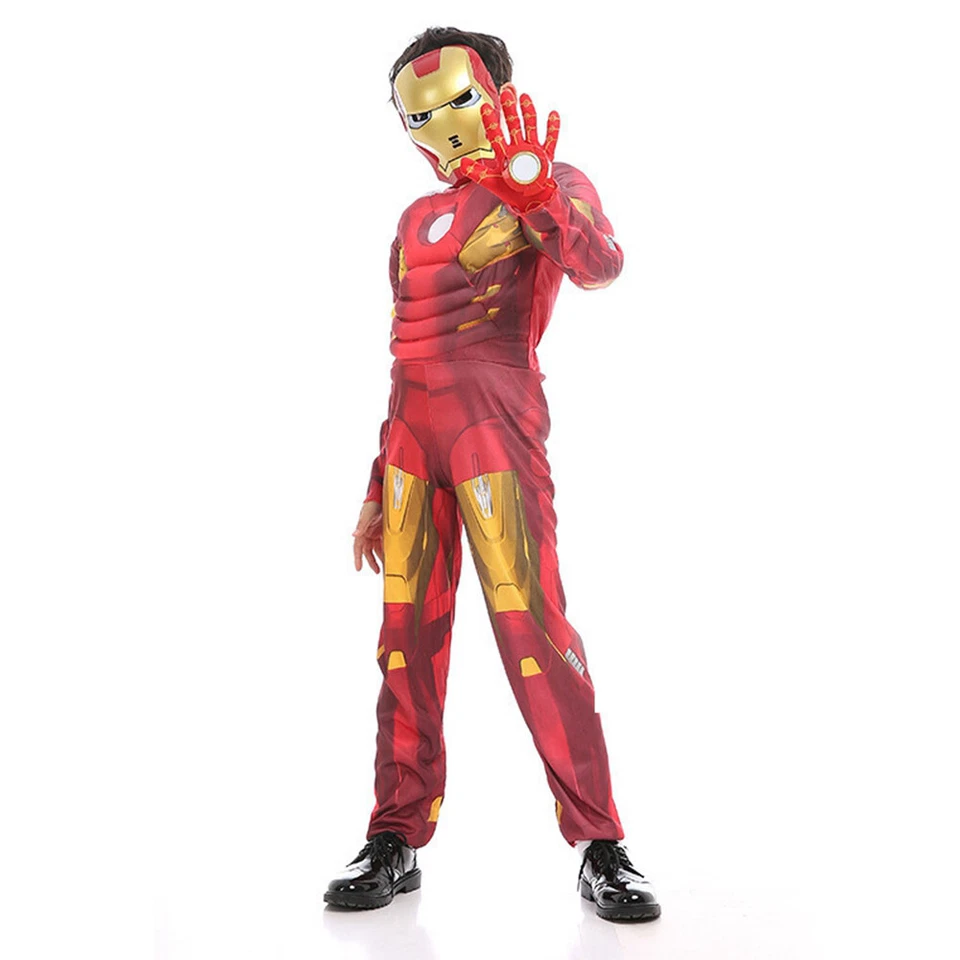 Niños Iron Man Disfraz Mono Niños Superhéroe Vengadores Semana del Libro Trajes Foto 4 de 4