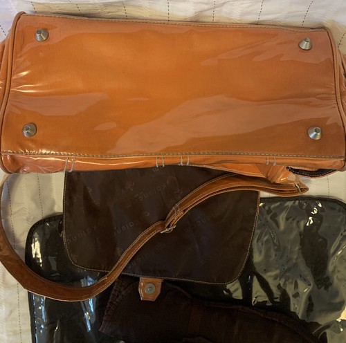 Kalencom Laminated Buckle Bag Orange Corduroy- Diaper Messenger Travel Overnight - Picture 9 of 13