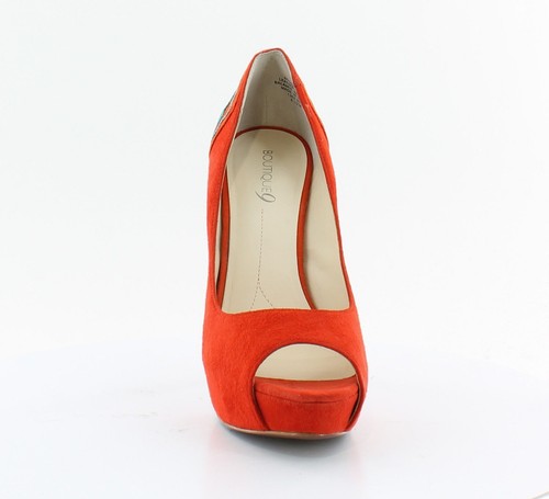 NUEVO EN CAJA Boutique 9 CHRYSO naranja bordado cuero plataforma zapatos de salón 7,5 - Imagen 4 de 5