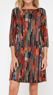 VEGAS Paris Kleid 3/4-Arm - City Vibes   Textured Color Block Dress - MEGA - NEU