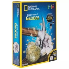 National Geographic Break Open 2 GEODES STEM Genuine Geode Crystal Kit NEW
