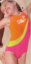 NWT Axis Gymnastic Neon Brights Girls Leotard Hearts sequin accent Acro