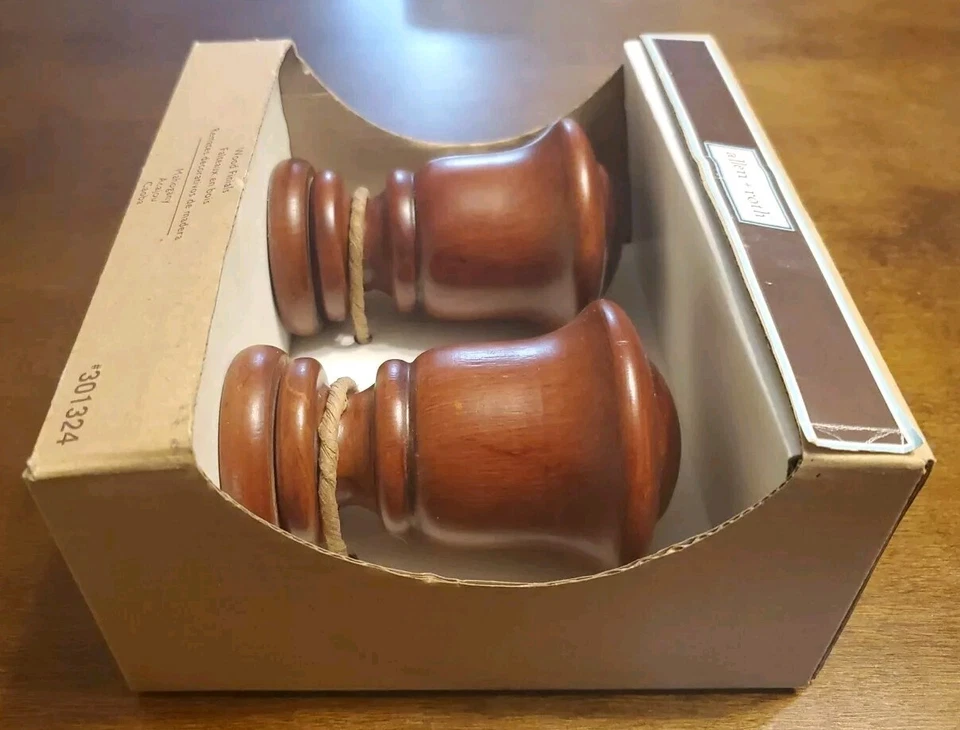 Allen Roth 木质尖头套装 2 桃花心木 301324 适合 1-3/8 或 1-3/4 杆 — 第 2/4 张图片