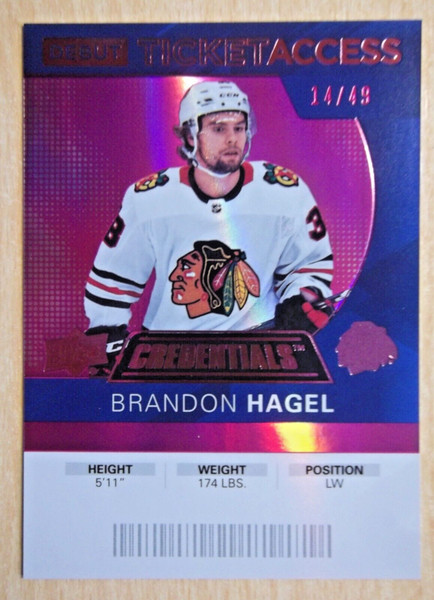 BRANDON HAGEL - DEBUT TICKET ACCESS PINK /49 - 2021-22 UPPER DECK CREDENTIALS