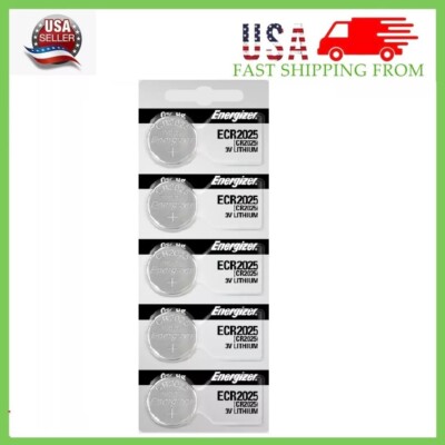5 Pack Fresh Energizer ECR 2025 CR 2025 Lithium 3V Battery CR2025 Expire 2031