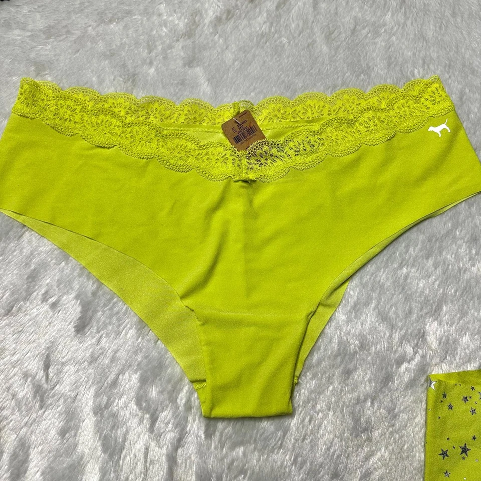 NUEVO CON ETIQUETAS VS ROSA Cheeky Tanga Bragas Estrella Amarilla Mujeres Paquete de 2XL Foto 3 de 4