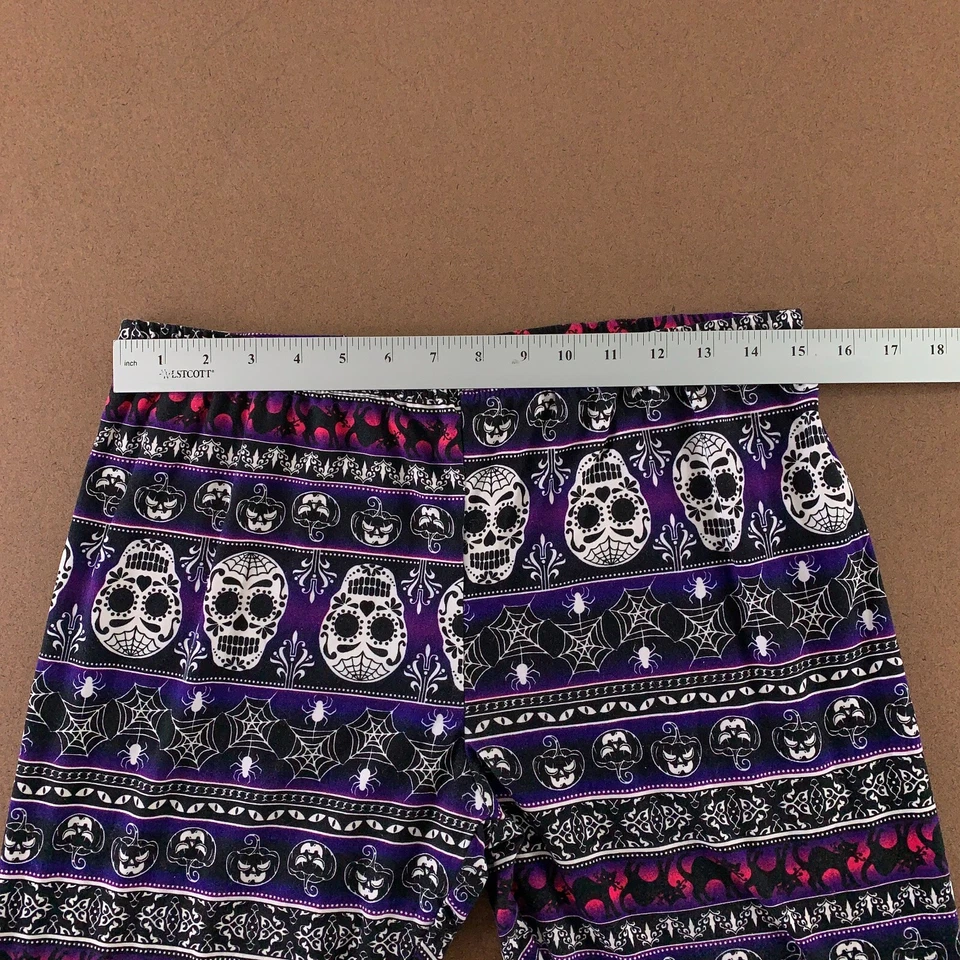 Leggings No Boundaries Junioes Talla XL (15-17) Negro Púrpura Estampado Calavera Azúcar Foto 4 de 4