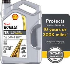 Shell Rotella T5 Synthetic Blend 15W-40 Motor Oil, 1 Gallon 128 Fluid Ounces
