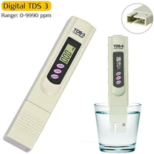 Handheld Water Quality Hardness Purity Digital LCD Meter 0-9990 PPM TDS TDS-3