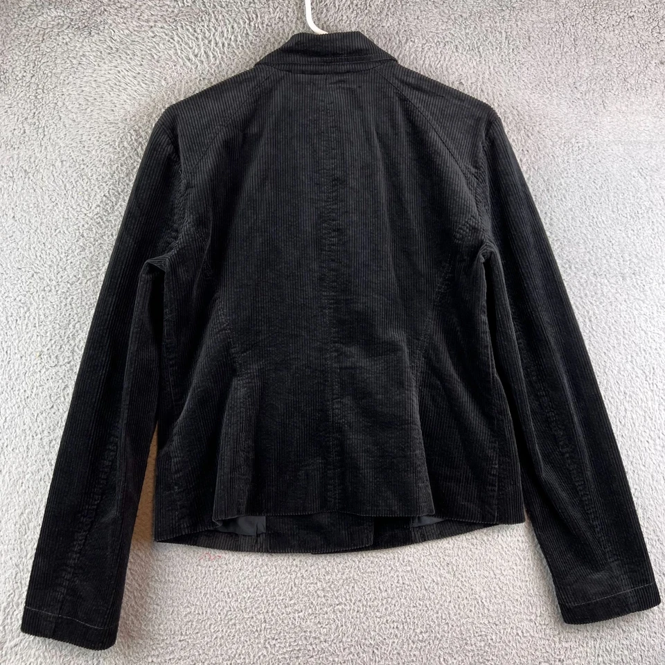 Nueva chaqueta de moto de pana negra para mujer INC International Concepts talla M Foto 2 de 4