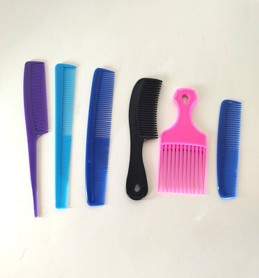6 Piece Comb Set All-Purpose Rat Tail Wide-Tooth Pocket Rake Pick Fine Tooth